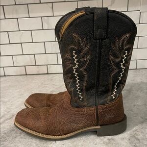 Smoky Mountain Boots Boys 5.5 Brown Black Western Cowboy Rodeo Leather Horses